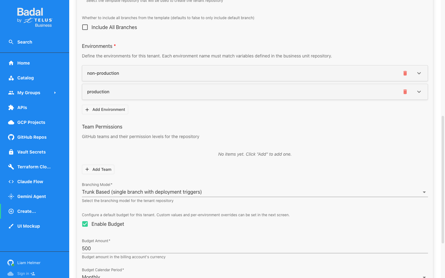 Tenant Configuration Bottom