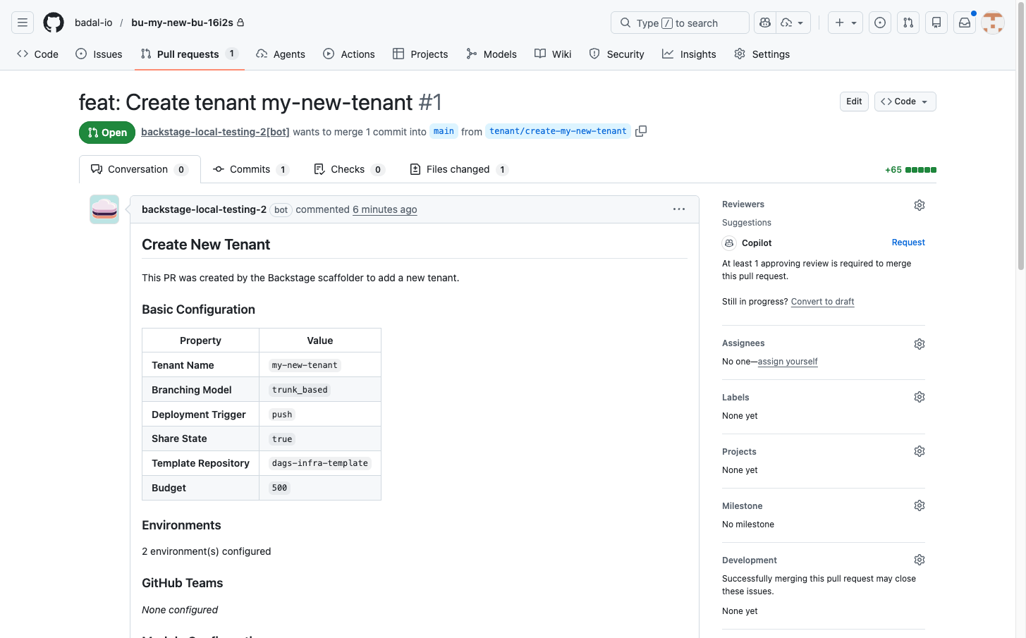 Tenant PR on GitHub